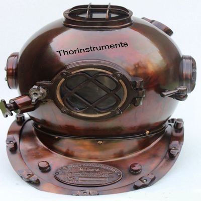 MAXNAUTICALMART Vintage Diving Divers Helmet Solid Iron & Brass 18" Antique US Navy Diving Divers Helmet