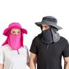 Outdoor Sun Hat UPF 50 Protection Waterproof Fishing hat Face Cover Summer Neck Flap Hat Light Gray view 4