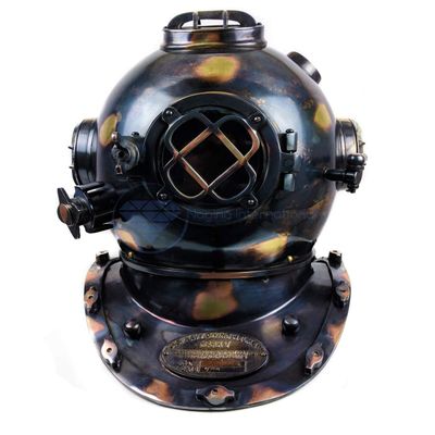 MAXNAUTICALMART Antique Black Brass Nautical Diver's Decorative Diving Wearable Helmet | Reproduced Replica Vintage Collectives