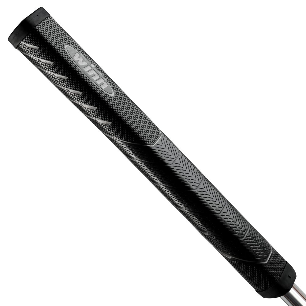 Winn NTP Black Putter Grip: Consistent No-Taper Design with Unique Pistol Profile for Light Grip Pressure. 1.10 Midsize+ Diameter for Added Stability