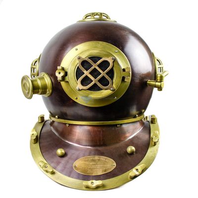 MAXNAUTICALMART U.S Navy Mark V Diving Helmet | Antique Maritime Nautical Decorative Yet Functional Vintage Brass Crafted Premium Diver's Helmet