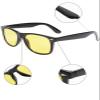 Koming Classic Night Vision Sunglasses Night Driving Glasses Anti Glare Yellow Lens Cloudy/Rainy/Foggy (Bright black, Yellow) view 3