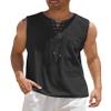 COOFANDY Men Causal Cotton Linen Beach Tank Top Sleeveless T Shirts Hippie Shirts Black view 1