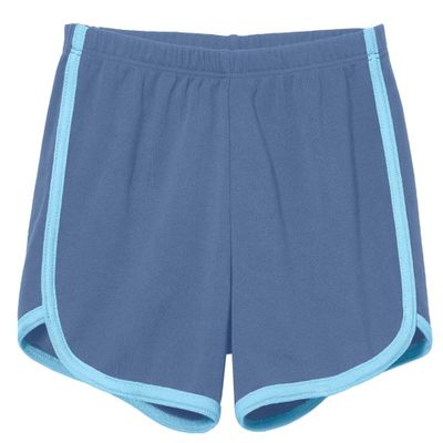 City Threads Girls Running Workout Shorts Yoga Sport Fitness Short Retro Dolphin Short Summer Lounge Gym Play Beach Park SPD Clothing, Denim Blue/Bright Light Blue Trim, 10