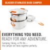 GSI Outdoors Glacier Stainless Steel Base Camper - Medium - 3 Pieces Cookset - Compact, & Durable Pot Pan for Camping view 2
