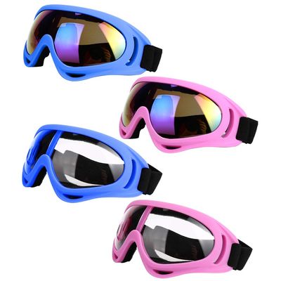 LJDJ Ski Goggles, Pack of 4 Snow Snowboard Goggles, Motorcycle Goggles UV Protection Anti-fog for Men Women Kids