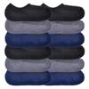 Angelina Unisex Cotton Comfort No-Show Socks With Silicone Heel Grip (12-Pairs), XTSOCK_9-11
