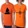 ALLNTRENDS Couple T Shirt Sailing Boat and Compass Matching Valentine's Day Tees (Womens L Mens S, Safety Orange) view 1