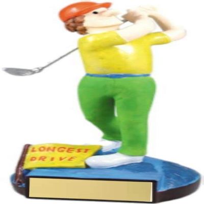 Decade Awards Longest Drive Comic Golf Trophy - 7 Inch Tall | Engraved Golf Award - Customize Now