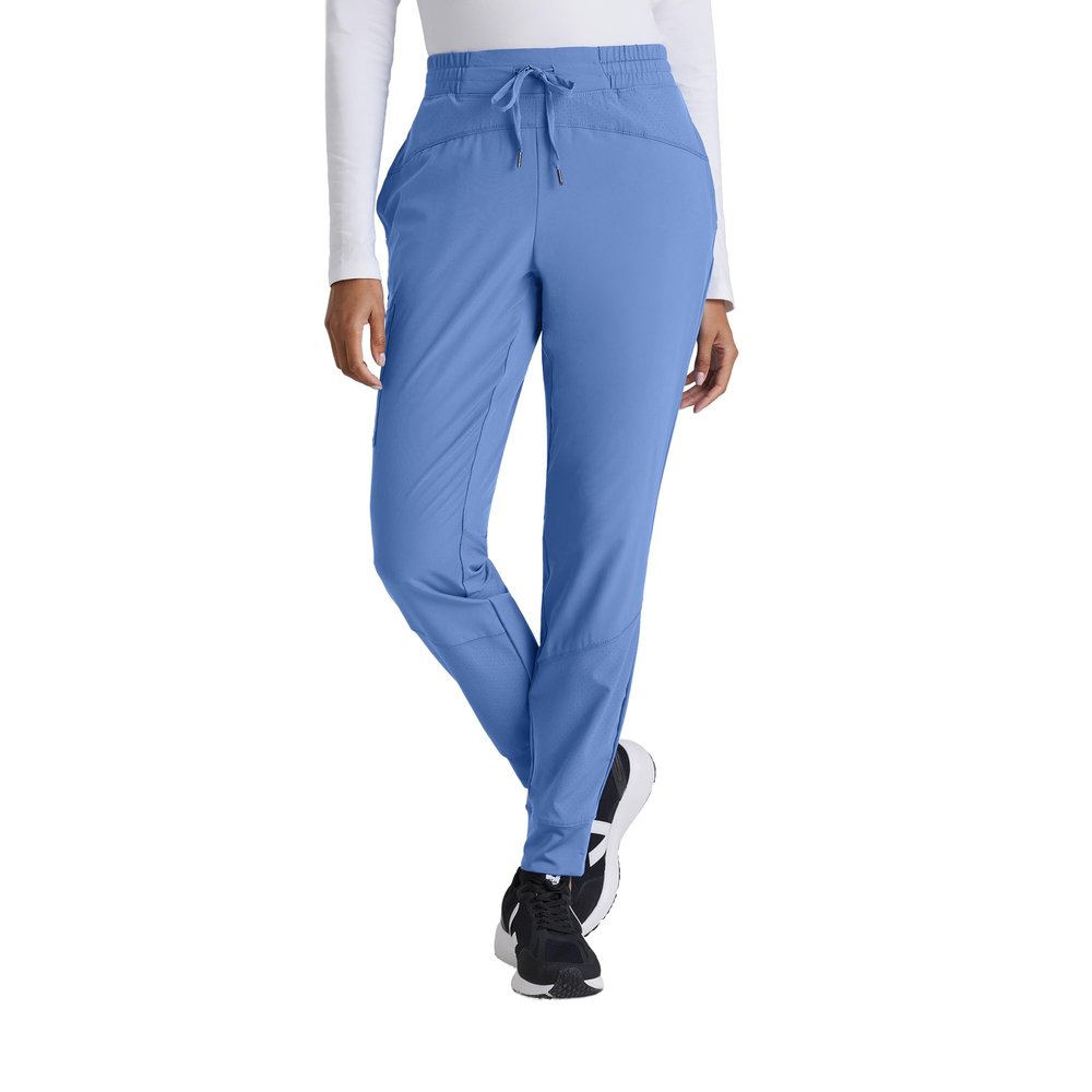 BARCO One Boost Classic Fit Scrub Jogger for Women  Ciel Blue, 3-Pocket Mid-Rise Pants w/ 360 Spandex Stretch, Moisture Wicking, Anti-Static and Quick-Shed  XL, Regular Fit