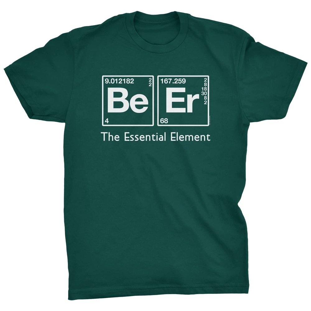 Beer Elements Funny Periodic Table Adult Humor T-Shirt for Men Women - F/Forest-4X