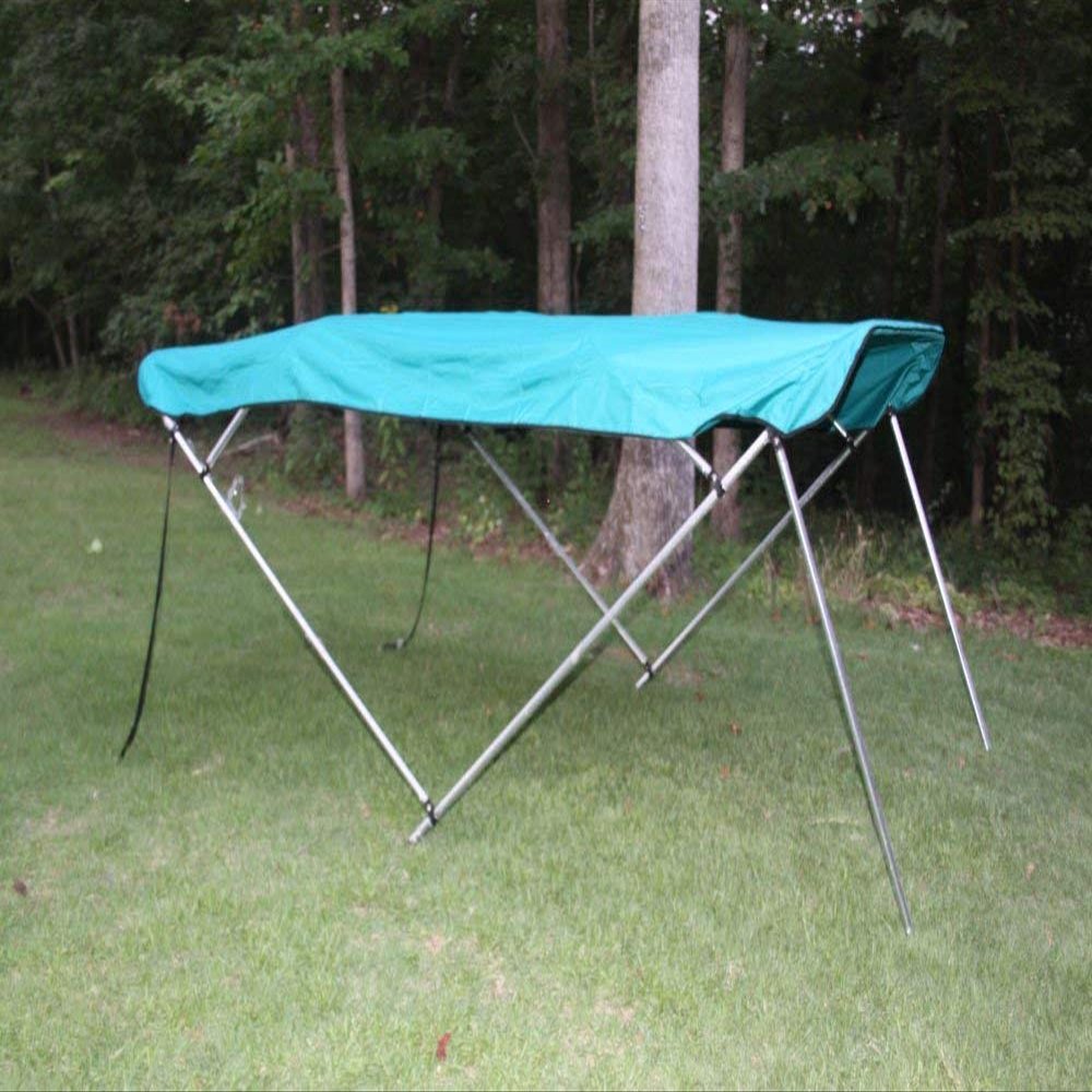 The Vortex Company Teal/Aqua Deck Boat 4 Bow Bimini Top 10' Long, 91-96" Wide, 54" High, Complete Kit, Frame, Canopy, and Hardware