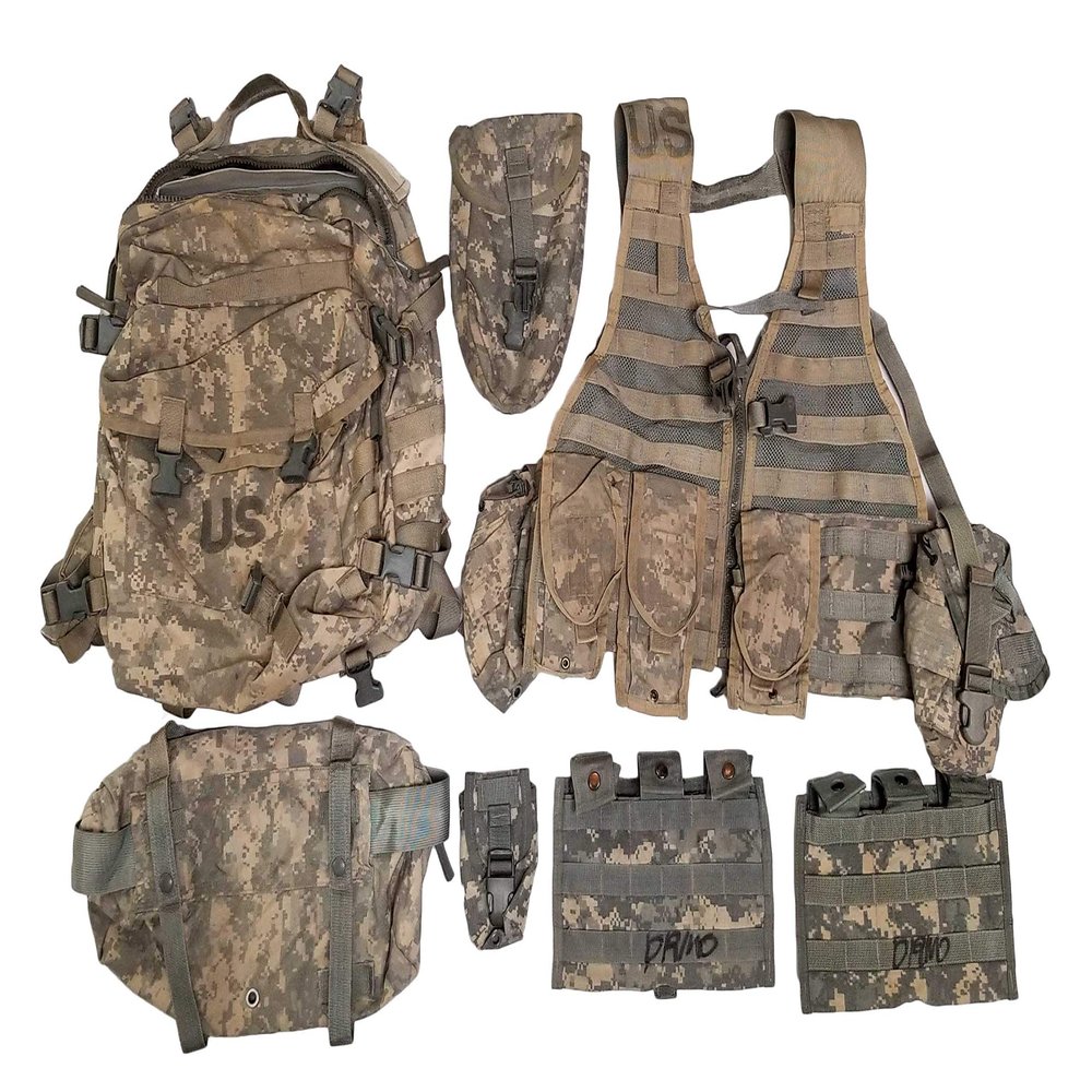 Military Outdoor Clothing Previous Issued ACU MOLLE Rifleman's Set (with DRMO)