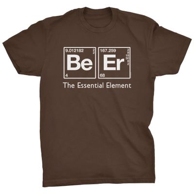 Beer Elements Funny Periodic Table Adult Humor T-Shirt for Men Women - F/Brown-4X