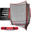 PowerNet Triple Threat Baseball Net, 3 Way 7' x 7' Batting, Hitting & Pitching Net Covers 147 Sq Ft, Softball & Baseball Training Equipment (Red) view 1