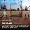 PowerNet Triple Threat Baseball Net, 3 Way 7' x 7' Batting, Hitting & Pitching Net Covers 147 Sq Ft, Softball & Baseball Training Equipment (Red) view 4