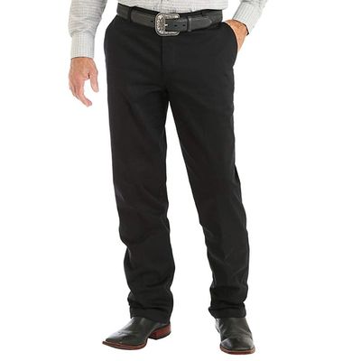Wrangler Flat Front Relaxed Fit Casual Pant, Black, 30W x 32L