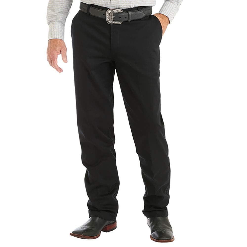 Wrangler Flat Front Relaxed Fit Casual Pant, Black, 30W x 32L