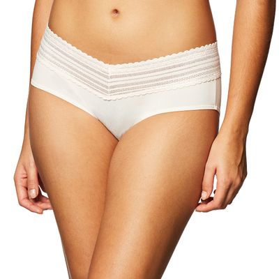 Warner's Women's Plus-Size No Pinching No Problems Hipster Panty with Lace Underwear, Rosewater, 3XL