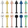 SCERRING 12PCS 14g Stainless Steel Balls & Spikes Labret Monroe Lip Cheek Tragus Cartilage Helix Earring Ring Body Piercing Jewelry 14mm - Mix Color view 1