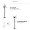 SCERRING 12PCS 14g Stainless Steel Balls & Spikes Labret Monroe Lip Tragus Cartilage Helix Earring Ring Body Piercing Jewelry 12mm - Mix Color view 2