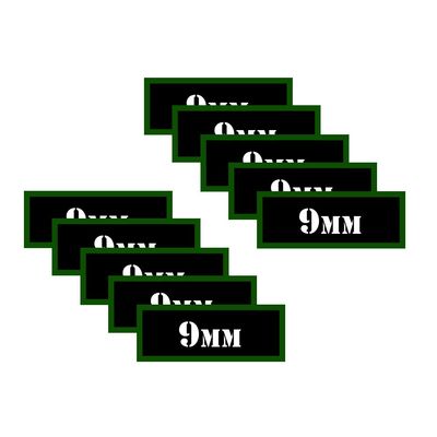 Speed Demon Hot Rod Shop Ammo Can Labels 9mm Ammunition Decals for 9MM Ammo - 10 Pack Adhesive Vinyl 3"x1.15"