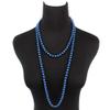 1920s Retro Faux Pearls Blue Beads Cluster Long Pearl Necklace 58" for Women Jewelry view 3
