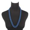 1920s Retro Faux Pearls Blue Beads Cluster Long Pearl Necklace 58" for Women Jewelry view 4