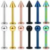SCERRING 12PCS 16g Stainless Steel 3mm Balls & Spikes Labret Monroe Lip Tragus Cartilage Helix Earring Ring Body Piercing Jewelry 8mm - Mix Color view 1