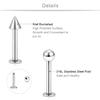 SCERRING 12PCS 16g Stainless Steel 3mm Balls & Spikes Labret Monroe Lip Tragus Cartilage Helix Earring Ring Body Piercing Jewelry 8mm - Mix Color view 2