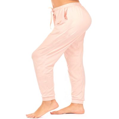 DEAR SPARKLE Jogger with Pockets for Women Drawstring Lightweight Sweats Yoga Lounge Pants + Plus Size (P7) (Peach, Large)
