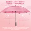 ZOMAKE Golf Umbrella Windproof, Extra Large Oversized Heavy Duty Double Canopy for Rain, Sports Games & Push Cart(68inch,Pink) view 3