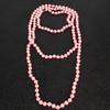 1920s Retro Faux Pearls Pink Beads Cluster Long Pearl Necklace 58" for Women Jewelry view 3