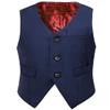 Visaccy Vest for Boys Suit Tuxedo Dress Vests for Wedding Outfit Navy Blue Size 14 view 1