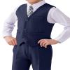 Visaccy Vest for Boys Suit Tuxedo Dress Vests for Wedding Outfit Navy Blue Size 14 view 3