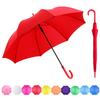 RUMBRELLA Red UV Stick Umbrella Auto Open UPF 50+ with J Hook Handle 51IN view 1