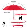 RUMBRELLA Red UV Stick Umbrella Auto Open UPF 50+ with J Hook Handle 51IN view 2