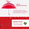 RUMBRELLA Red UV Stick Umbrella Auto Open UPF 50+ with J Hook Handle 51IN view 3