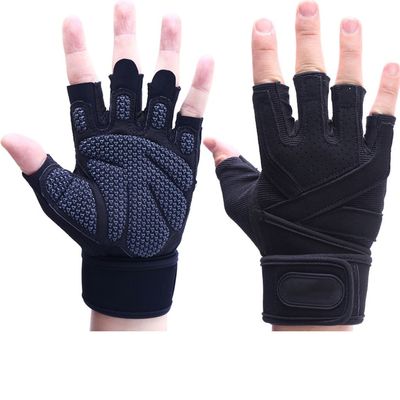Kmgjc Breathable Silicone Non-Slip Sports Gloves Weightlifting Gloves Men and Women Fitness Gloves Equipment Strength (Size : M 18cm-20cm)