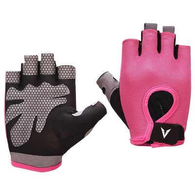 Kmgjc Breathable Silicone Non-Slip Sports Gloves Weightlifting Gloves Men and Women Fitness Gloves Equipment Strength (Color : Pink, Size : S16-17cm)