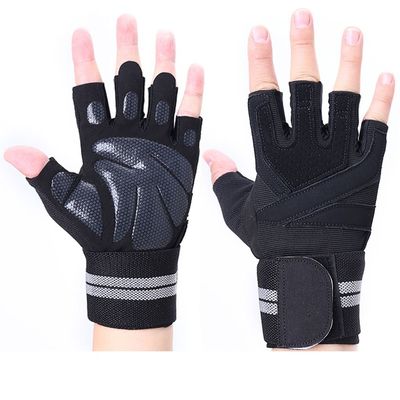 Kmgjc Breathable Silicone Non-Slip Sports Gloves Weightlifting Gloves Men and Women Fitness Gloves Equipment Strength (Size : M 18cm-20cm)