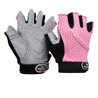 Kmgjc Breathable Silicone Non-Slip Sports Gloves Weightlifting Gloves Men and Women Fitness Gloves Equipment Strength (Color : Pink, Size : L 20-23CM)