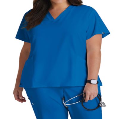 BARCO Grey's Anatomy Signature Women's GNT019 Astra V-Neck Top -New Royal -Small