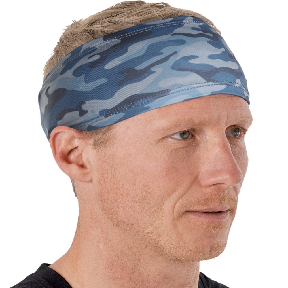 Tough Outfitters Headband for Men - Mens Headbands - Working Out Sports Performance Head Bands - Athletic Cycling Running Sweat Band, Football Headbands - Sweat Bands Men/Women