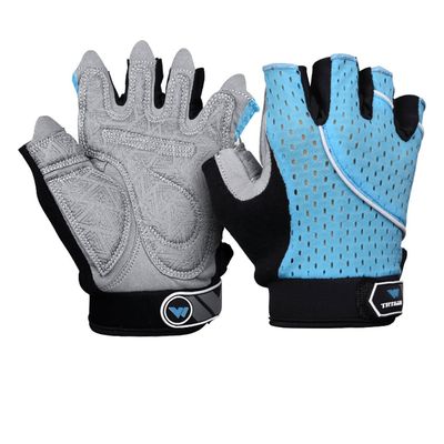 Kmgjc Breathable Silicone Non-Slip Sports Gloves Weightlifting Gloves Men and Women Fitness Gloves Equipment Strength (Color : Blue, Size : M 18-20CM)