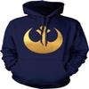 Tcombo Gold Old Rebel Symbol - Star Soldier Unisex Hoodie Sweatshirt (Navy, Small) view 1