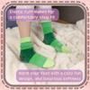 BambooMN 1 Pair Women's Chenille Fuzzy Color Block Ankle Home Socks, Wood, S/M view 3