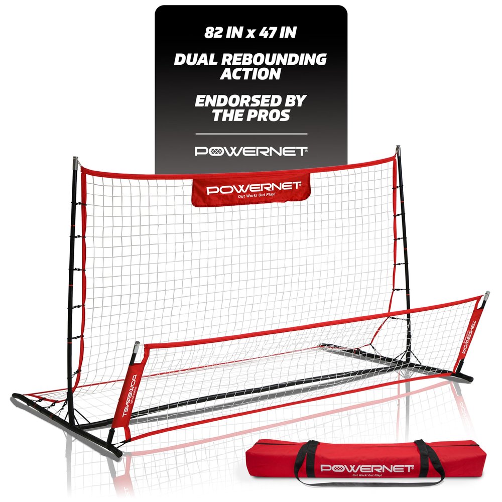 PowerNet Fast Pass Rebounder Soccer Trainer, 6 x 4 FT, Dual-Sided Soccer Net Rebounder for Passing & Ball Control, Portable Training Equipment for Solo & Team Drills