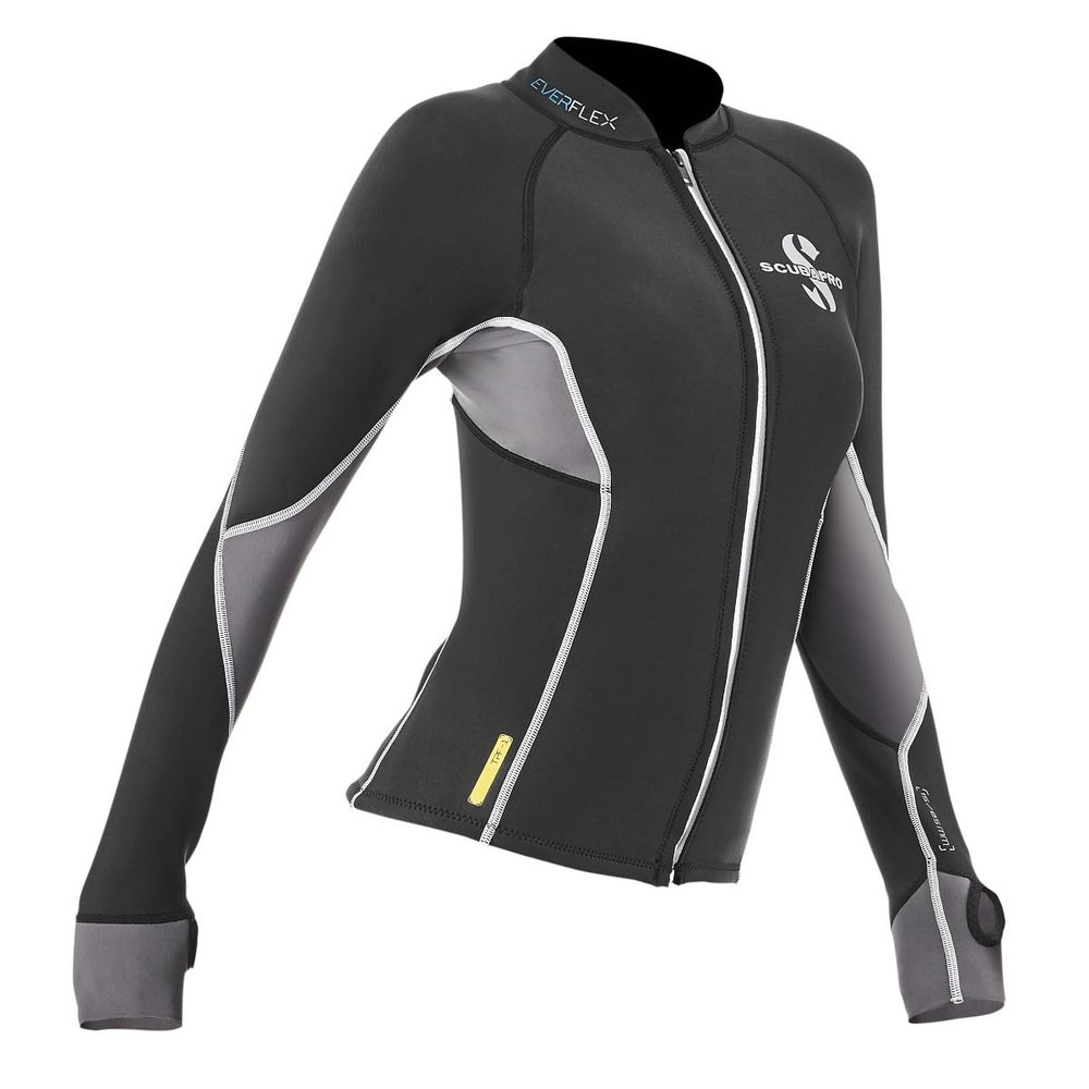 SCUBAPRO Women's Everflex 1.5mm Thermal Diving Top, Long-Sleeve, XS, Black