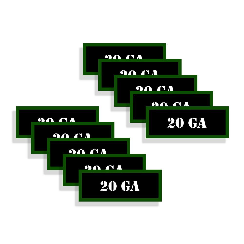 Speed Demon Hot Rod Shop Ammo Can Labels 20 GA Ammunition Decals for 20 Gauge Shotgun Shell Ammo - 10 Pack Adhesive Vinyl 3"x1.15"
